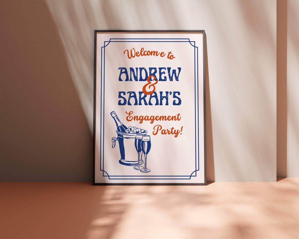 Instant Download - Canva Template Retro Engagement Party Sign