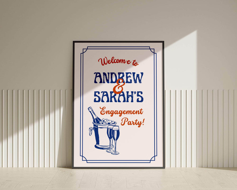 Instant Download - Canva Template Retro Engagement Party Sign