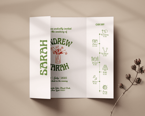Instant Download - Canva Template Retro Gatefold Wedding Invitation