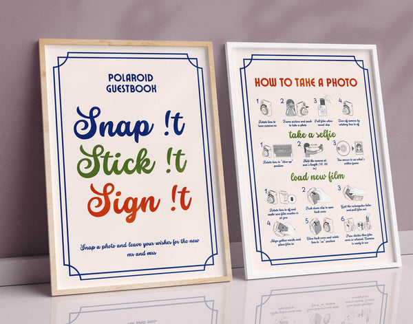 Instant Download - Canva Template Retro Intax Guest Book Sign Template
