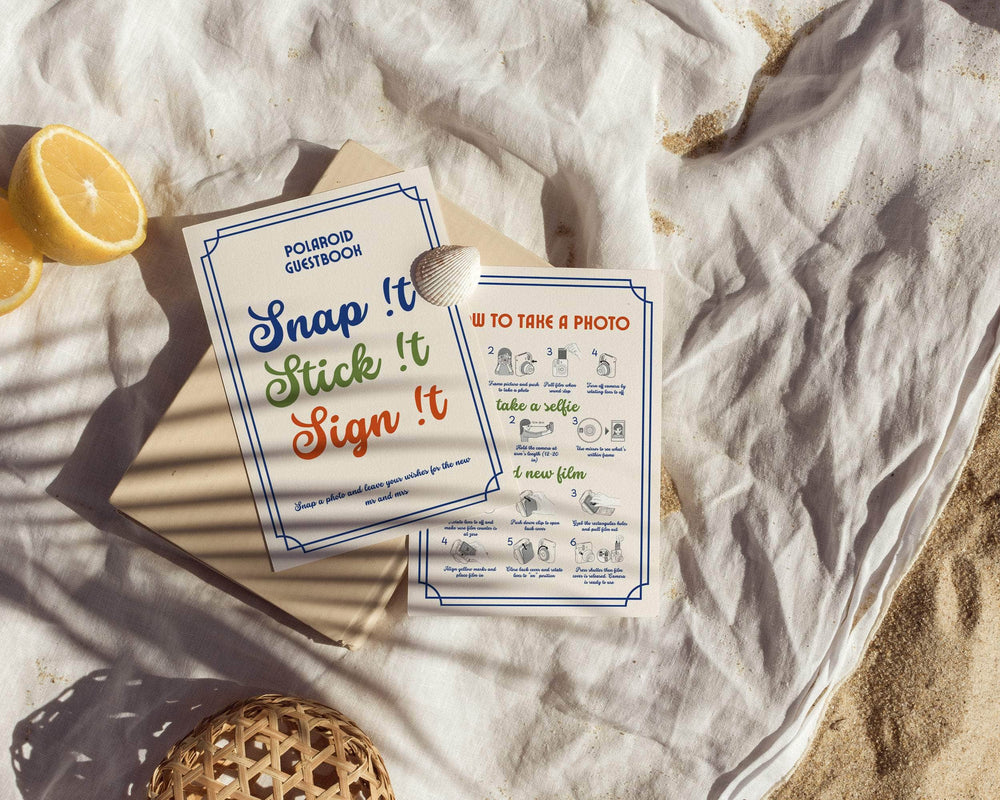 Instant Download - Canva Template Retro Intax Guest Book Sign Template
