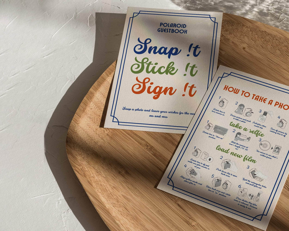 Instant Download - Canva Template Retro Intax Guest Book Sign Template