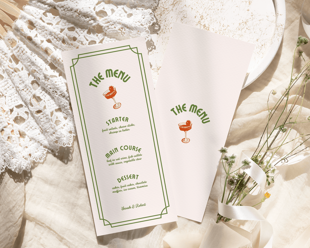 Instant Download - Canva Template Retro Menu Cards Template
