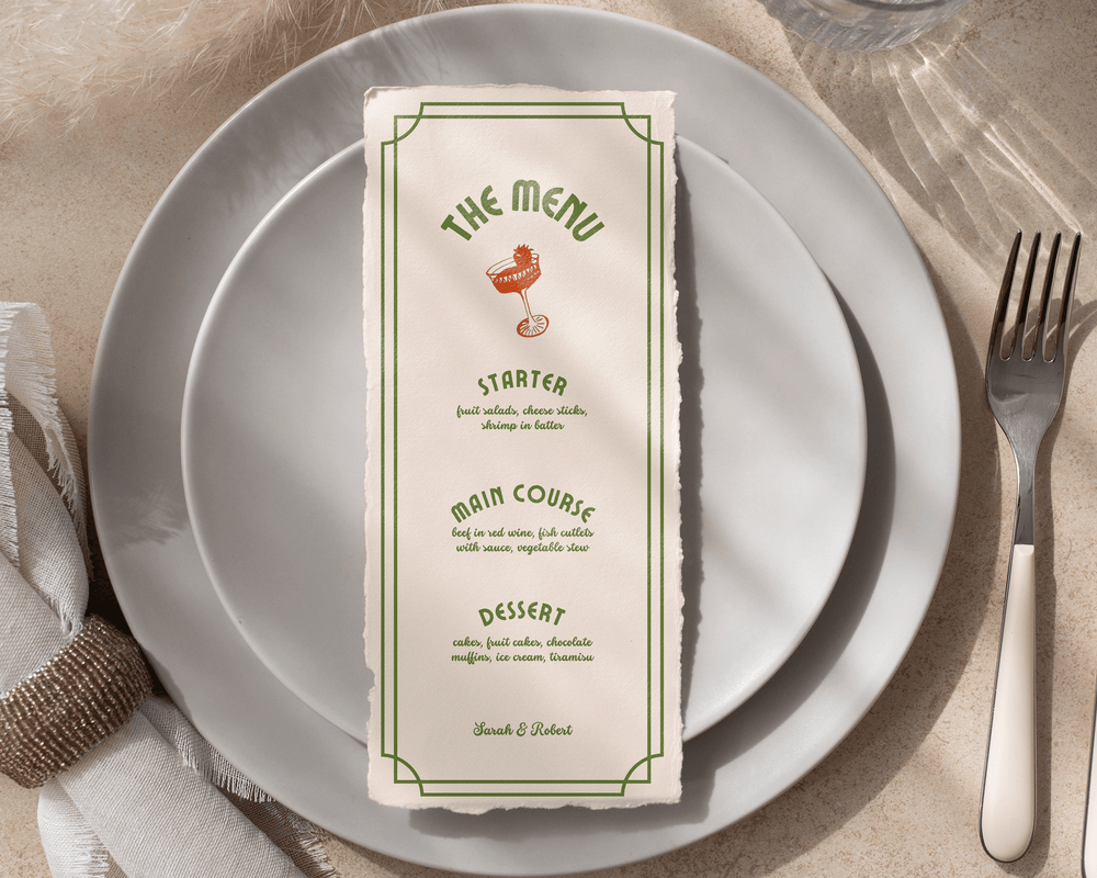 Instant Download - Canva Template Retro Menu Cards Template