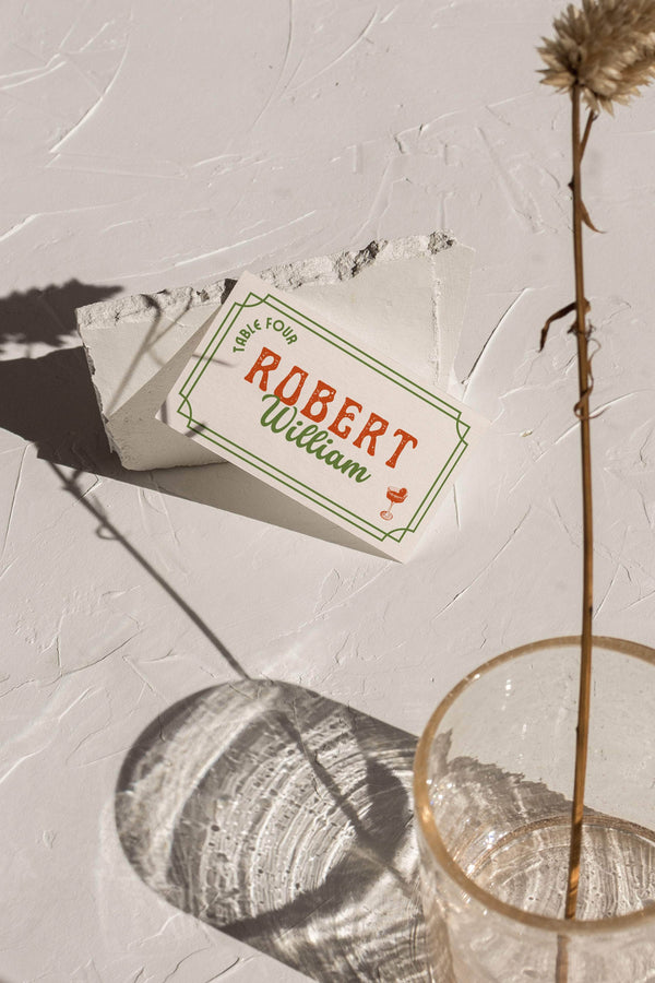 Instant Download - Canva Template Retro Wedding Place Cards Template