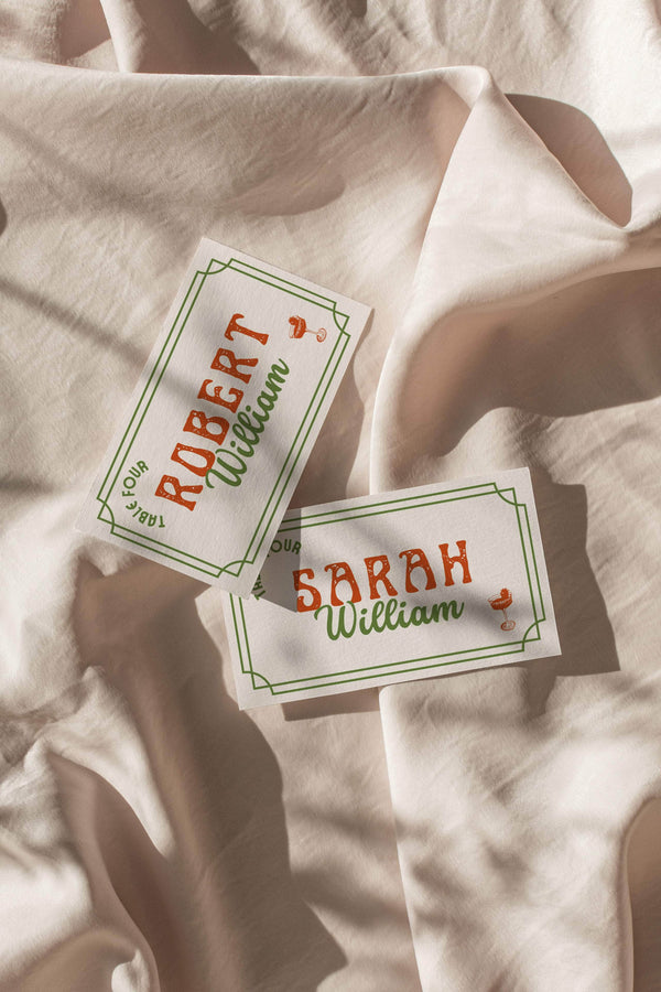 Instant Download - Canva Template Retro Wedding Place Cards Template