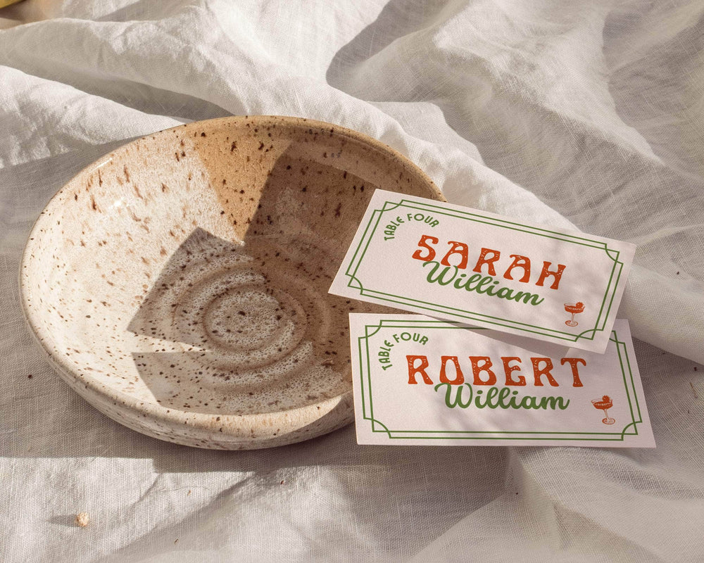 Instant Download - Canva Template Retro Wedding Place Cards Template