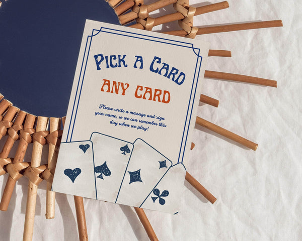 Instant Download - Canva Template Retro Wedding Playing Cards Sign
