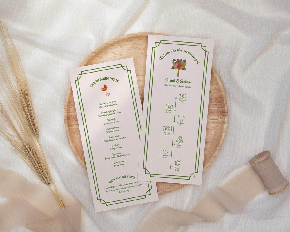 Instant Download - Canva Template Retro Wedding Program Template