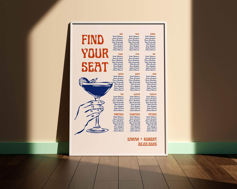 Instant Download - Canva Template Retro Wedding Seating Chart