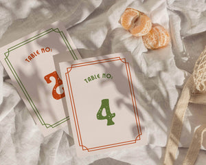 Instant Download - Canva Template Retro Wedding Table Numbers Template