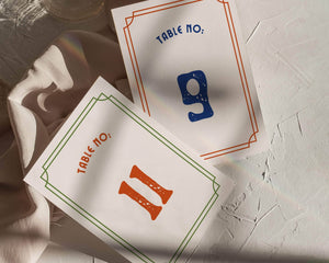 Instant Download - Canva Template Retro Wedding Table Numbers Template