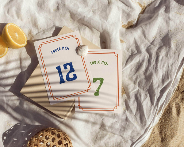 Instant Download - Canva Template Retro Wedding Table Numbers Template