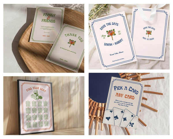 Instant Download - Canva Template Retro Wedding Template Bundle