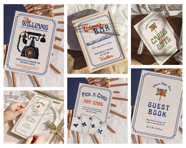 Instant Download - Canva Template Retro Wedding Template Bundle