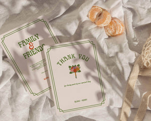 Instant Download - Canva Template Retro Wedding Thank You Cards