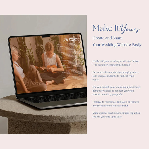Instant Download - Canva Template Retro Wedding Website Template