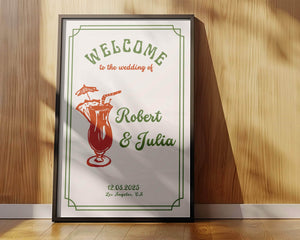 Instant Download - Canva Template Retro Wedding Welcome Sign