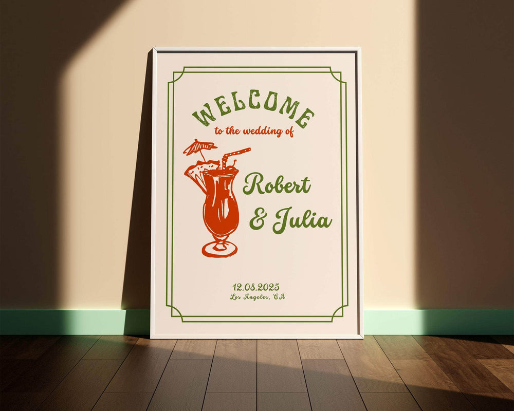 Instant Download - Canva Template Retro Wedding Welcome Sign