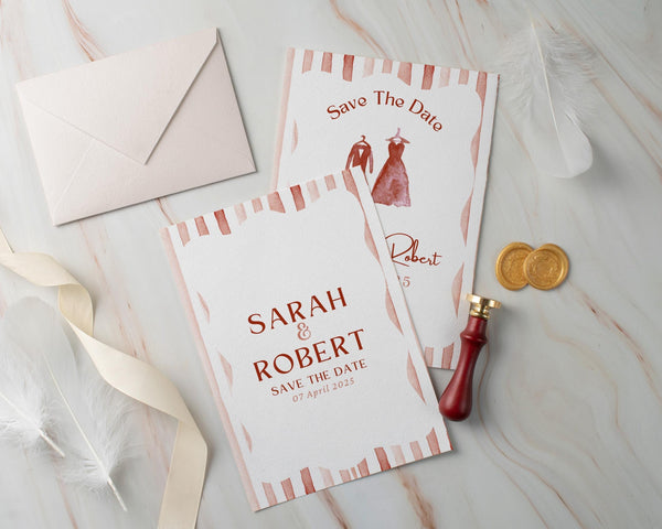 BeyzaLab Rustic Save The Date Invite