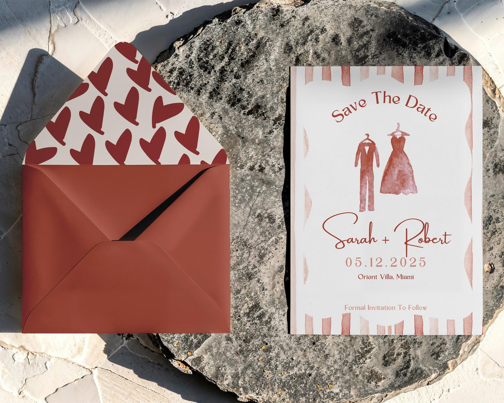 BeyzaLab Rustic Save The Date Invite