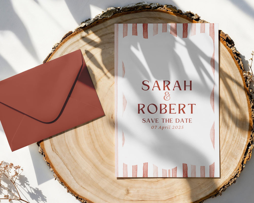BeyzaLab Rustic Save The Date Invite