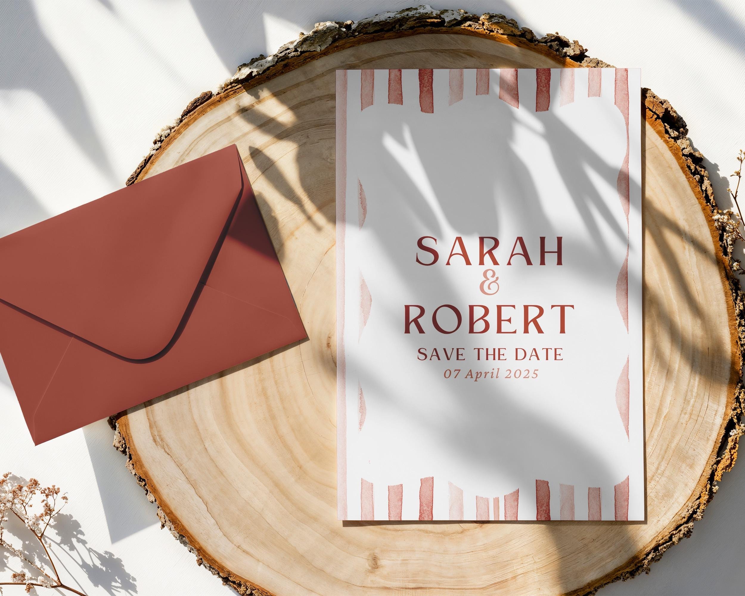 BeyzaLab Rustic Save The Date Invite
