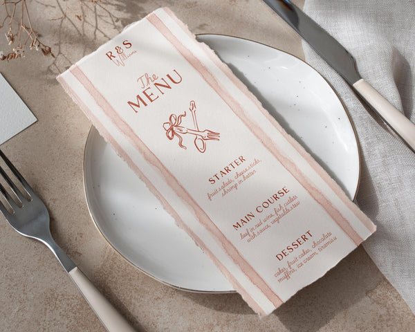 BeyzaLab Rustic Wedding Menu Cards