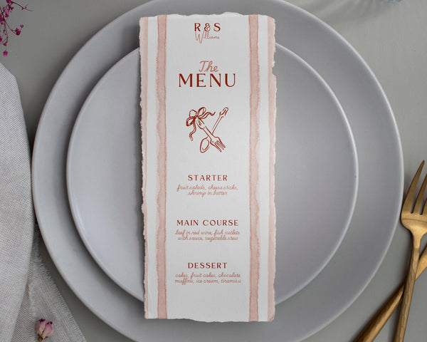 BeyzaLab Rustic Wedding Menu Cards
