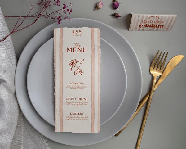 BeyzaLab Rustic Wedding Menu Cards
