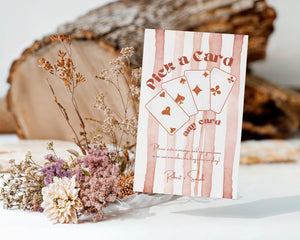 BeyzaLab Rustic Wedding Playing Cards Sign Template