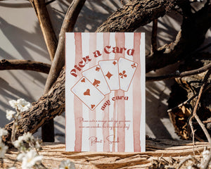 BeyzaLab Rustic Wedding Playing Cards Sign Template