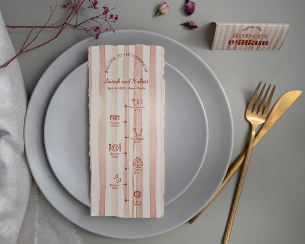 BeyzaLab Rustic Wedding Program Template