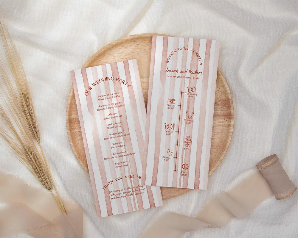 BeyzaLab Rustic Wedding Program Template