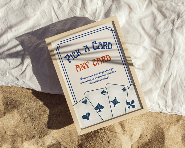 Retro Wedding Playing Cards Sign