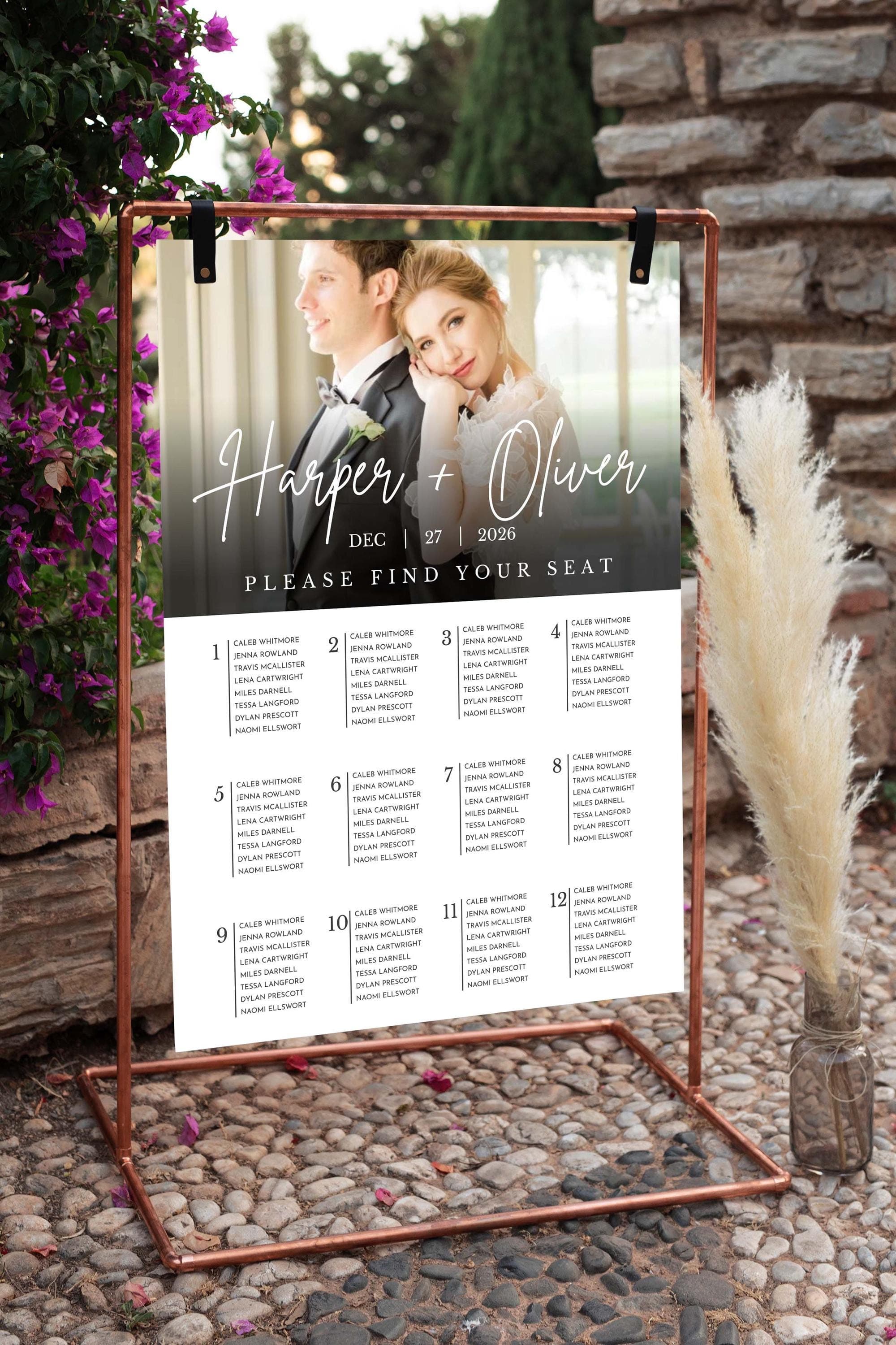 BeyzaLab Seating Chart Sign With Photo