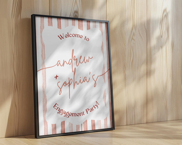 BeyzaLab Terracotta Engagement Party Sign