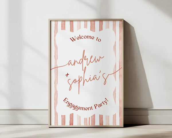 BeyzaLab Terracotta Engagement Party Sign