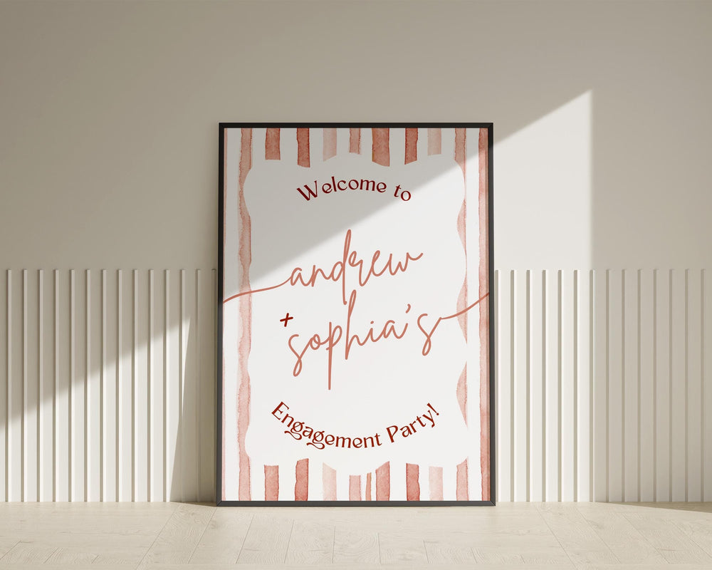 BeyzaLab Terracotta Engagement Party Sign