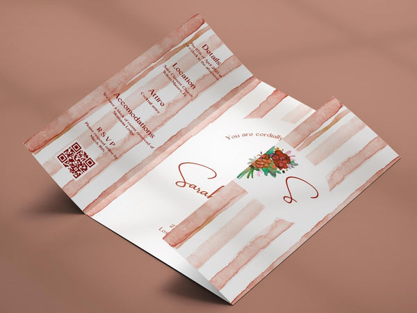 BeyzaLab Terracotta Gatefold Wedding Invitation