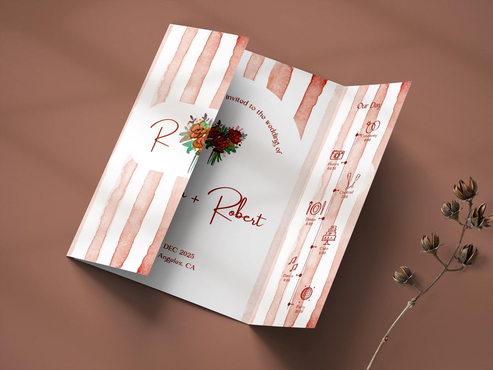 BeyzaLab Terracotta Gatefold Wedding Invitation