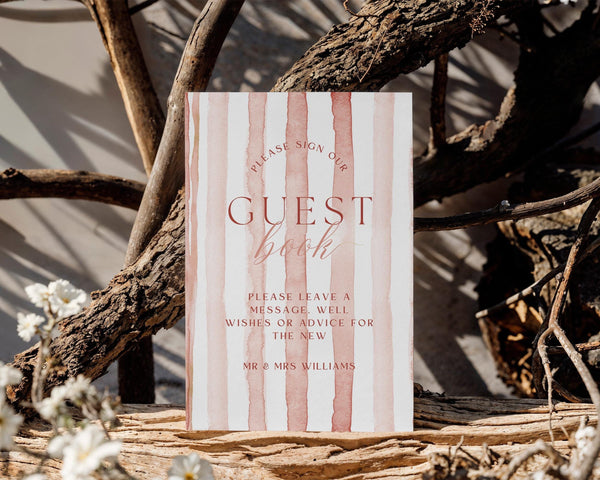 BeyzaLab Terracotta Wedding Guest Book Sign