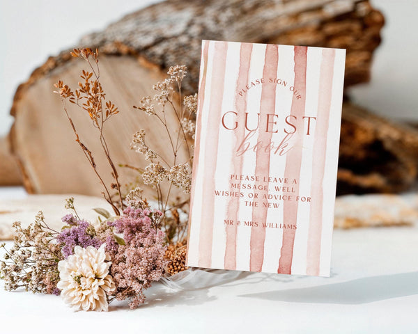 BeyzaLab Terracotta Wedding Guest Book Sign