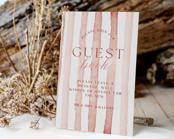BeyzaLab Terracotta Wedding Guest Book Sign