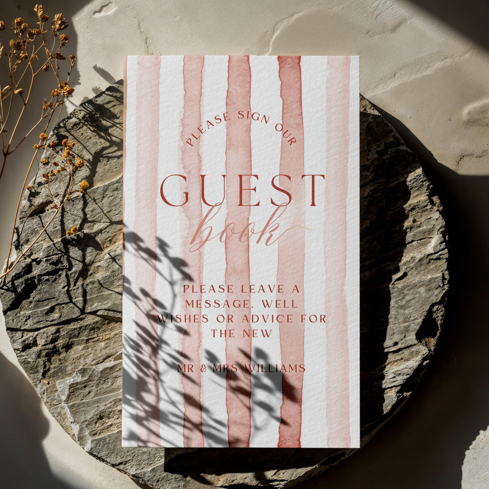 BeyzaLab Terracotta Wedding Guest Book Sign