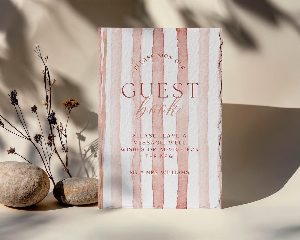 BeyzaLab Terracotta Wedding Guest Book Sign