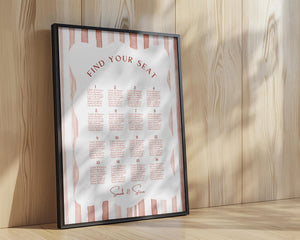 BeyzaLab Terracotta Wedding Seating Chart Sign