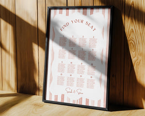 BeyzaLab Terracotta Wedding Seating Chart Sign