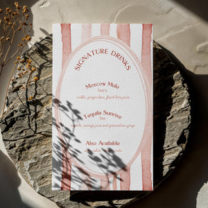 BeyzaLab Terracotta Wedding Signature Drinks Sign