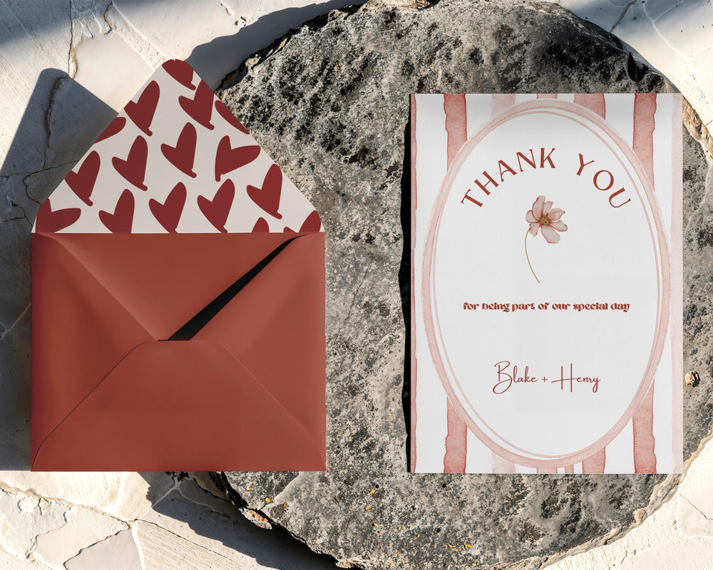 BeyzaLab Terracotta Wedding Thank You Cards